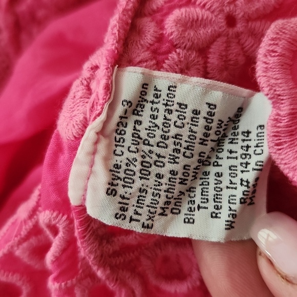 Johnny Was Pink Eyelet Floral Tank Top Embroidered extra small - Picture 7 of 9